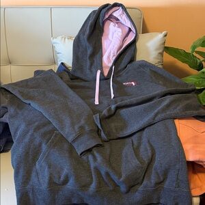 The North Face women’s  Charcoal and Pink Hoodie